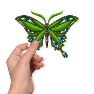 Stoner Sticker, Weed Sticker, Cannabis Stickers, Marijuana Stickers, Stoner Decals, Hippie Stoners Decal, Weed Butterfly Sticker - Psychonautica Store