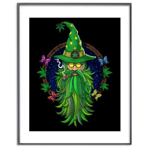 Weed Wizard Art Print, Cannabis Wizard Art Print, Hippie Wizard Art print, Hippie Stoner Poster, Marijuana Wizard Poster, Weed Shaman Art Print, Psychedelic Wizard Room Decor, Psychedelic Shaman Wall Decor - Psychonautica Store