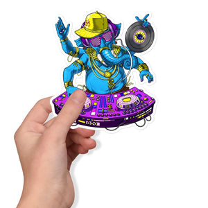 Ganesha Sticker, Music DJ Sticker, Psytrance Stickers, Hindu Sticker, EDM Decal, Synthesizer Player Stickers, Techno Stickers, DJ Decal - Psychonautica Store