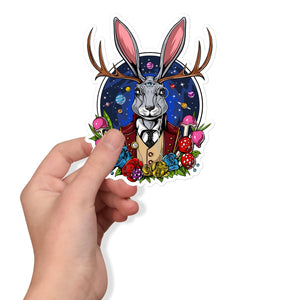 Jackalope Sticker, Cryptozoology Stickers, Cryptids Stickers, Jackalope Decals, Psychedelic Sticker, Trippy Sticker - Psychonautica Store