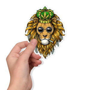 Lion Smoking Weed Sticker, Stoner Stickers, Cannabis Sticker, Weed Sticker, Marijuana Decals, Ganja Stickers - Psychonautica Store