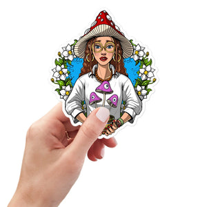 Mushroom Sticker, Hippie Sticker, Magic Mushrooms Sticker, Fungi Stickers, Shrooms Stickers, Amanita Muscaria Sticker - Psychonautica