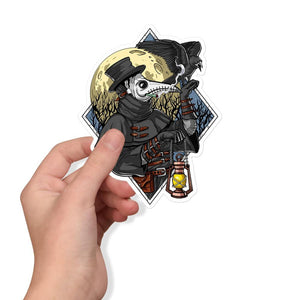 Plague Doctor Stickers, Plague Doctor Smoking Cannabis Stickers, Plague Doctor Decals, Gothic Stickers - Psychonautica Store
