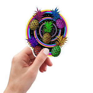 Pineapples Sticker, Psychedelic Pineapples Sticker, Trippy Sticker, Pineapples Decal - Psychonautica Store