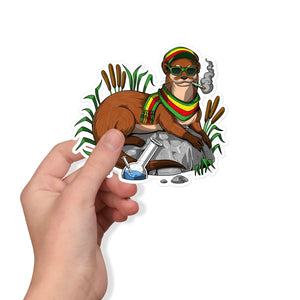 Rastafari Stickers, Otter Smoking Weed Sticker, Rastafarian Decal, Funny Otter Decal, Cannabis Sticker, Marijuana Stickers, Ganja Stickers - Psychonautica Store