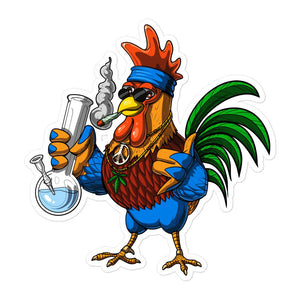 Rooster Smoking Weed Sticker, Stoner Sticker, Hippie Stickers, Weed Stickers, Cannabis Stickers, Marijuana Stickers - Psychonautica Store