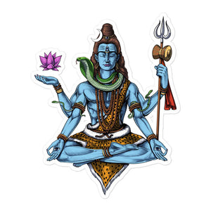 Shiva Meditation Sticker, Hindu Stickers, Hinduism Sticker, Shiva Yoga Stickers, Shiva Spiritual Decals, Psychedelic Shiva Sticker - Psychonautica Store