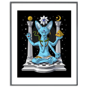Sphynx Cat Art Print, Sphynx Cat Poster, Psychedelic Shiva Poster, Trippy Sphynx Cat Poster, Psychedelic Sphynx Cat Poster, Hindu Poster - Psychonautica Store