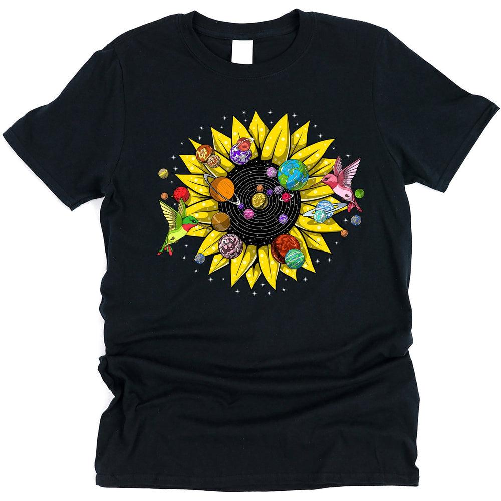 Psychedelic Sunflower T-Shirt, Psychedelic Solar System Shirt, Hippie Sunflower Shirt, Trippy Sunflower Shirt, Psychedelic Space Clothes, Floral Hippie Boho Clothing - Psychonautica Store