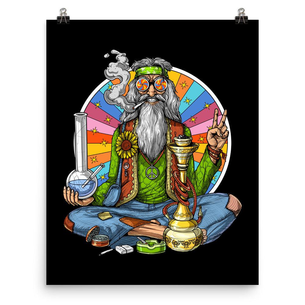Hippie Art Print, Hippie Poster, Stoner Art Print, Trippy Art Print, Psychedelic Art Print, Weed Poster, Cannabis Art Print - Psychonautica Store