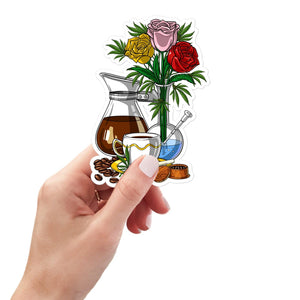 Hippie Stoner Sticker, Weed Coffee Sticker, Cannabis Stickers, Marijuana Stickers, Stoner Decals, Ganja Decal - Psychonautica Store