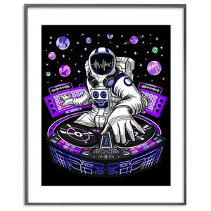 Psychedelic Poster, Psychedelic Astronaut Art Print, Music DJ Art Print, Psytrance Art Print, DJ Gifts - Psychonautica Store