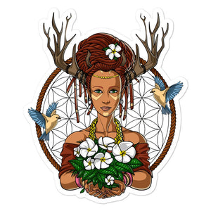 Ayahuasca Sticker, Ayahuasca Shaman, Ayahuasca Decal, Hippie Sticker, Forest Spirit, Shaman Sticker - Psychonautica Store