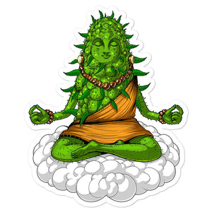 Weed Bud Sticker, Weed Yoga Sticker, Weed Meditation Sticker, Cannabis Yoga Sticker, Hippie Stoner Sticker - Psychonautica Store