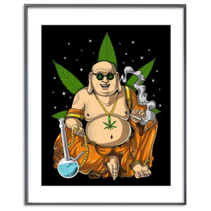 Buddha Smoking Weed, Buddha Weed Poster, Stoner Art Print, Cannabis Poster, Buddha Smoking Weed, Stoner Gifts, Weed Art Print, Cannabis Poster - Psychonautica Store