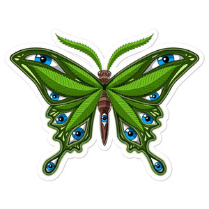 Hippie Sticker, Stoner Sticker, Weed Sticker, Cannabis Stickers, Marijuana Stickers, Stoner Decals, Hippie Decal, Weed Butterfly Sticker - Psychonautica Store