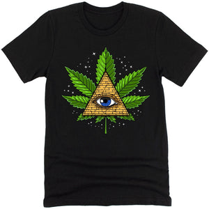 Weed Pyramid Shirt, Psychedelic Pyramid Shirt, Trippy Pyramid Shirt, Psychedelic Weed Tee, Cannabis Shirt, Hippie Shirt, Stoner Clothes, Hippie Clothing - Psychonautica Store