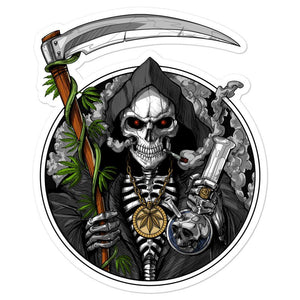 Grim Reaper Weed Sticker, Psychedelic Stoner Sticker, Trippy Weed Sticker, Cannabis Sticker, Marijuana Sticker, Stoner Decal - Psychonautica Store