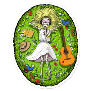 Hippie Skeleton Sticker, Funny Skeleton Stickers, Hippie Stickers, Hippie Decals - Psychonautica