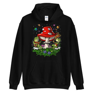 Psychedelic Frogs Hoodie, Trippy Mushrooms Hoodie, Bufo Alvarius Hoodie, Funny Hippie Hoodie, Magic Mushrooms Hoodie, Festival Clothing, Psychedelic Hoodie, Trippy Frog Hoodie - Psychonautica Store