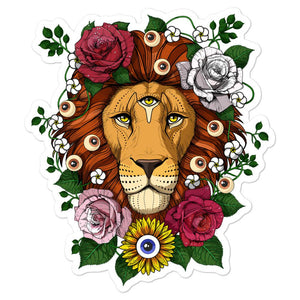 Psychedelic Lion Sticker, Psychedelic Sticker, Trippy Lion Sticker, Hippie Lion Sticker, Psychedelic Decal, Psychedelic Animal Sticker - Psychonautica Store