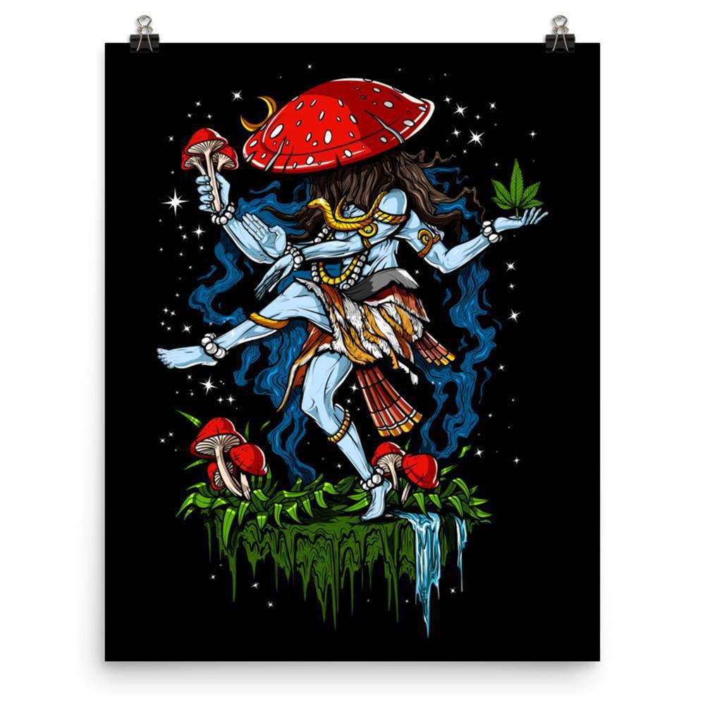 Shiva Magic Mushroom, Psychedelic Shiva Poster, Hippie Mushrooms Poster, Shiva Poster, Stoner Poster, Psychedelic Art Print - Psychonautica