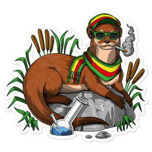 Otter Hippie Sticker, Rasta Sticker, Funny Otter Decal, Otter Smoking Weed Sticker, Funny Stoner Stickers, Hippie Stickers, Rastafari Stickers - Psychonautica Store