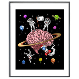 Psychedelic Astronauts Art Print, Psychonaut Art Print, DMT Art Print, Psychedelic Brain Art Print, Psychedelic Space Poster - Psychonautica Store