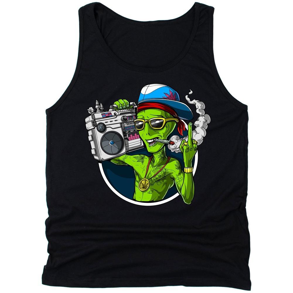 Alien Weed Tank Top, Boombox Tank, Weed Tank Top, Stoner Tank, Stoner Clothes, Weed Clothing, Cannabis Tank, Marijuana Tank - Psychonautica Store