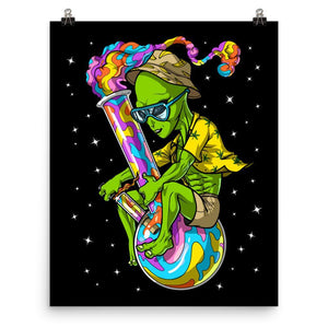 Stoner Poster, Stoner Art Print, Aliens Weed Art Print, Psychedelic Poster, Weed Poster, Alien Art Print, Stoner Gifts - Psychonautica Store