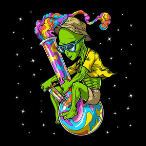 Psychedelic Hoodie, Alien Smoking Weed Hoodie, Stoner Hoodie, Hippie Hoodie - Psychonautica Store