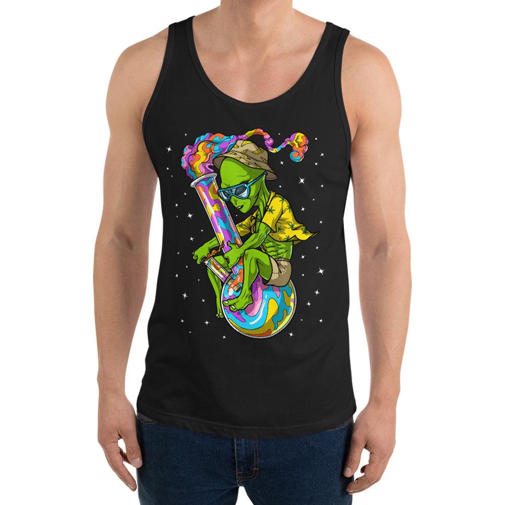 Aliens Mens Tank, Weed Tank Top, Psychedelic Tank, Stoner Tank, Stoner Clothes, Stoner Clothing, Festival Clothing - Psychonautica Store