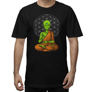 Alien Buddha T-Shirt, Psychedelic Alien Shirt, Alien Yoga Shirt, Alien Meditation Shirt, Buddhist T-Shirt, Alien Clothing - Psychonautica Store