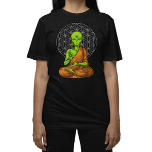 Buddha Alien T-Shirt, Psychedelic Alien T-Shirt, Alien Yoga Shirt, Alien Meditation T-Shirt, Buddhist T-Shirt, Spiritual T-Shirt, Alien Clothing - Psychonautica Store