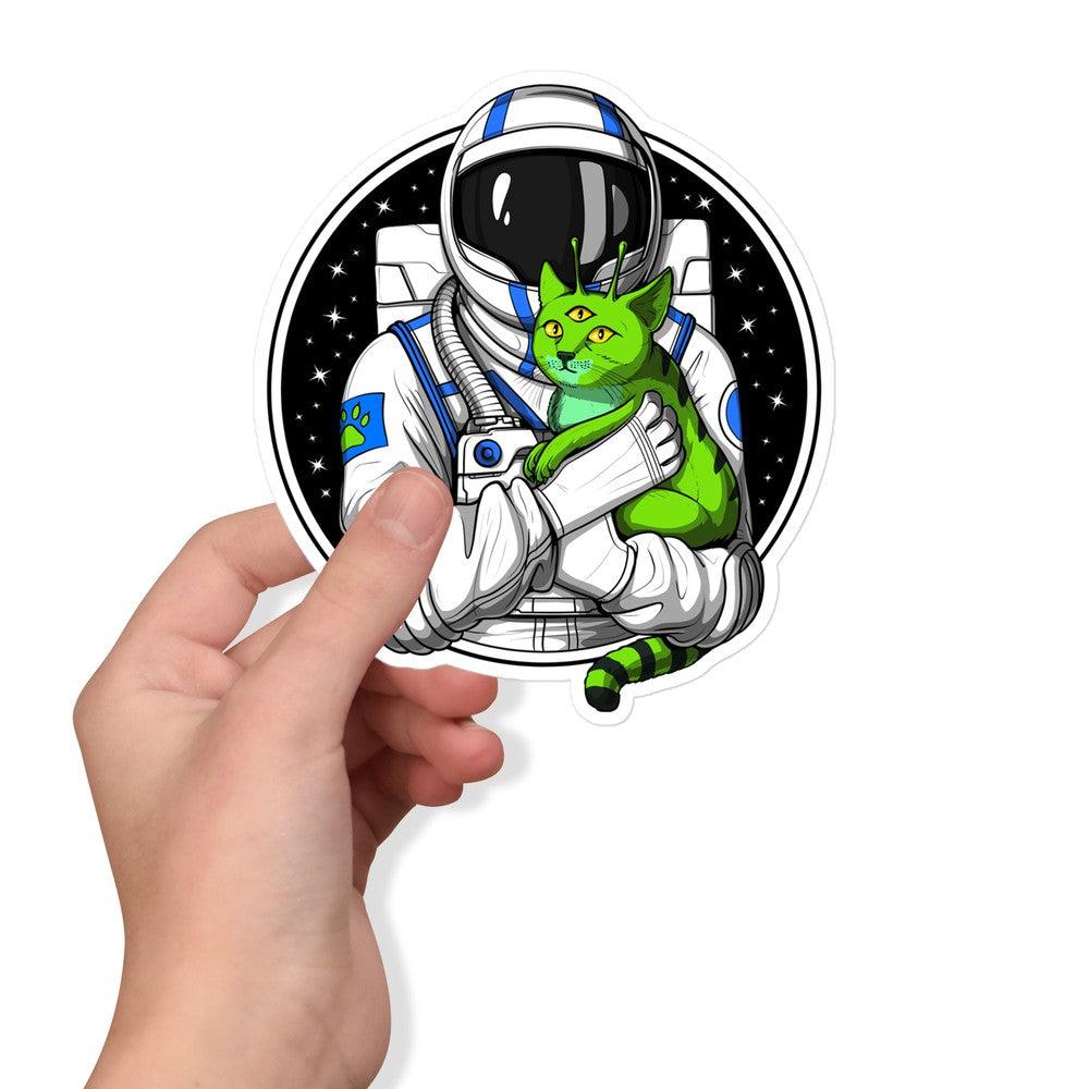 Alien Cat Sticker, Alien Astronaut Sticker, Psychedelic Cat Sticker, Space Astronaut Stickers, Alien Decals - Psychonautica Store