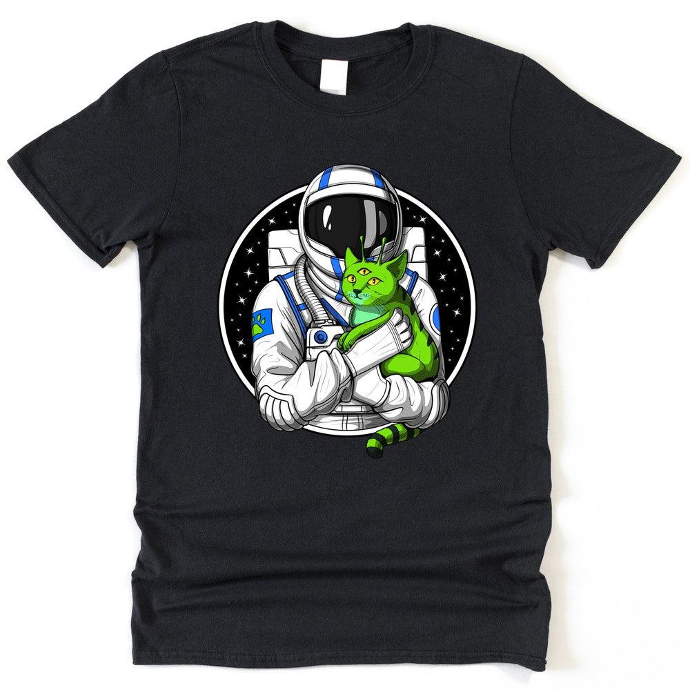 Alien Cat T-Shirt, Alien Astronaut T-Shirt, Psychedelic Cat Shirt, Space Astronaut Shirt, Alien Clothes, Alien Clothing - Psychonautica Store