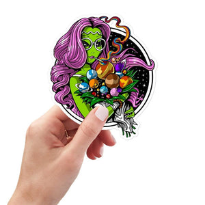 Alien Smoking Weed Sticker, Hippie Sticker, Hippie Decals, Stoner Sticker, Cannabis Stickers, Marijuana Sticker - Psychonautica Store