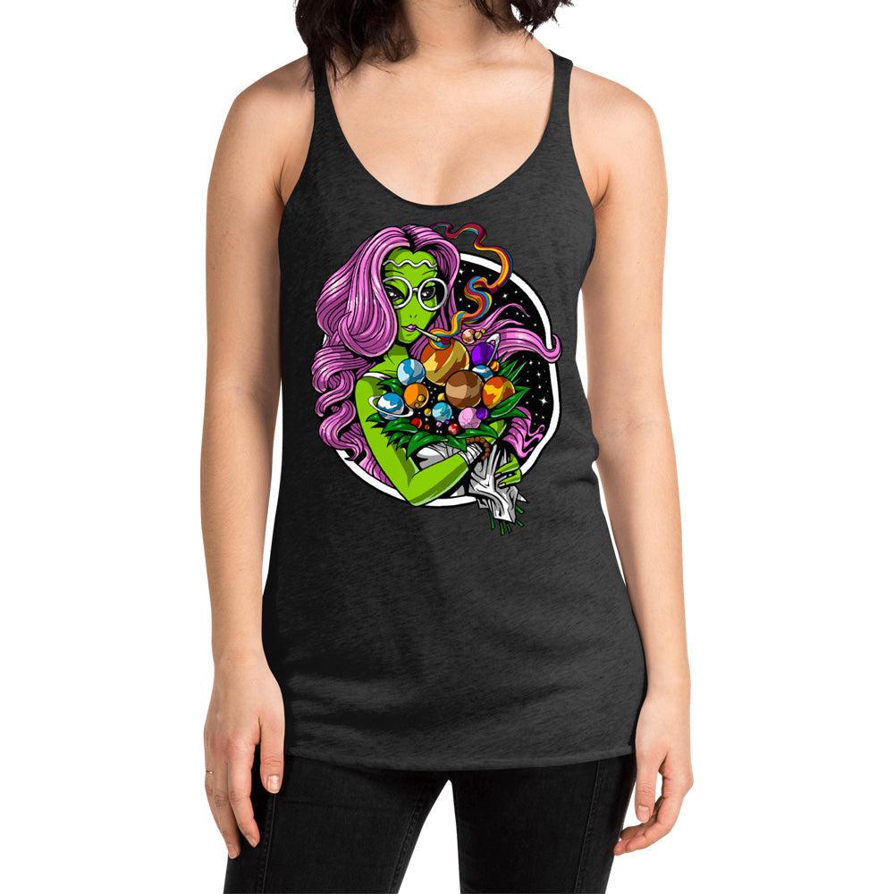 Hippie Tank Top, Alien Womens Tank, Stoner Clothes, Psychedelic Tank Top, Hippie Clothes, Festival Clothing - Psychonautica Store