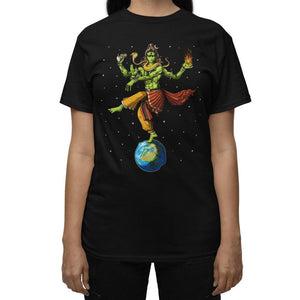 Shiva T-Shirt,Psychedelic Alien T-Shirt, Alien Yoga T-Shirt, Shiva Nataraja T-Shirt, Alien Clothing, Space Alien T-Shirt, Hinduism Clothes - Psychonautica Store