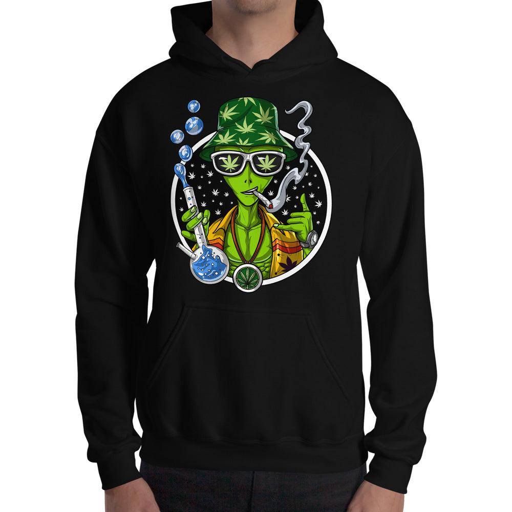 Alien Weed Hoodie, Weed Hoodie, Stoner Hoodie, Stoner Clothes, Weed Clothing, Cannabis Hoodie, Marijuana Hoodie, Stoner Apparel - Psychonautica Store