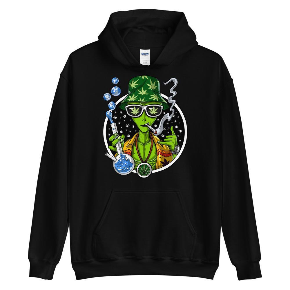 Alien Stoner Smoking Weed Psychedelic Cannabis Hoodie - Psychonautica