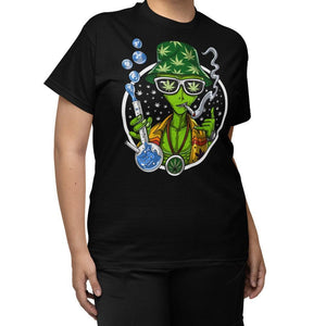 Alien Smoking Weed Shirt, Weed T-Shirt, Stoner Shirt, Stoner Clothes, Weed Unisex Tee, Cannabis T-Shirt, Marijuana T-Shirt - Psychonautica Store