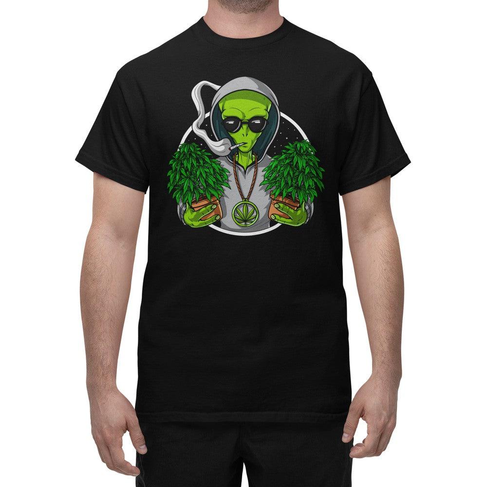 Alien Weed Shirt, Weed Shirt, Stoner Shirt, Stoner Clothes, Stoner Clothing, Cannabis Shirt, Festival Clothing - Psychonautica Store