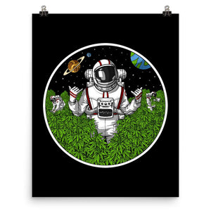 Astronaut Smoking Weed Poster, Stoner Poster, Cannabis Poster, Weed Art Print, Marijuana Poster, Cannabis Art Print - Psychonautica Store