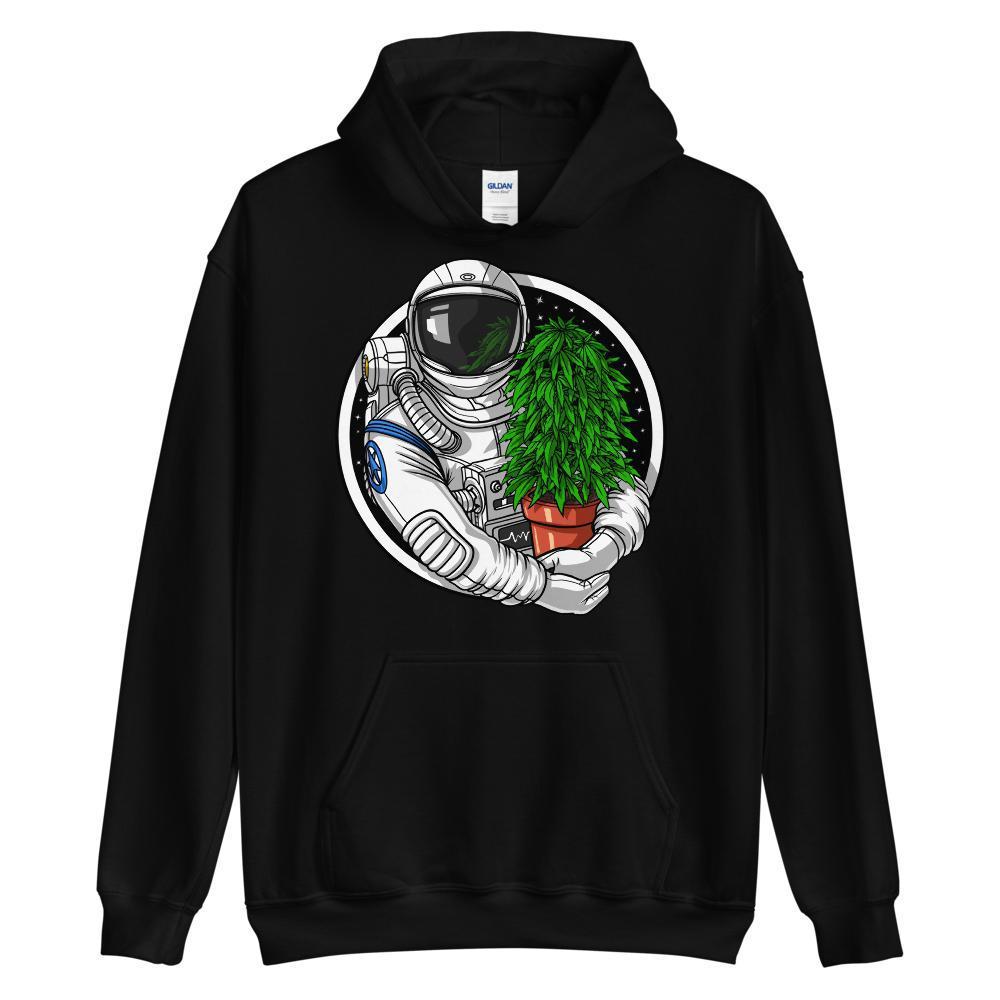 Astronaut Weed Hoodie, Weed Hoodie, Stoner Hoodie, Weed Sweatshirt, Weed Clothes, Stoner Clothing - Psychonautica Store