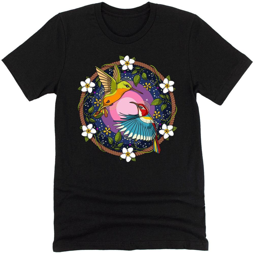 Ayahuasca Shirt, Hummingbirds Shirt, Colibri Birds T-Shirt, Ayahuasca Clothes, Floral Clothing - Psychonautica Store