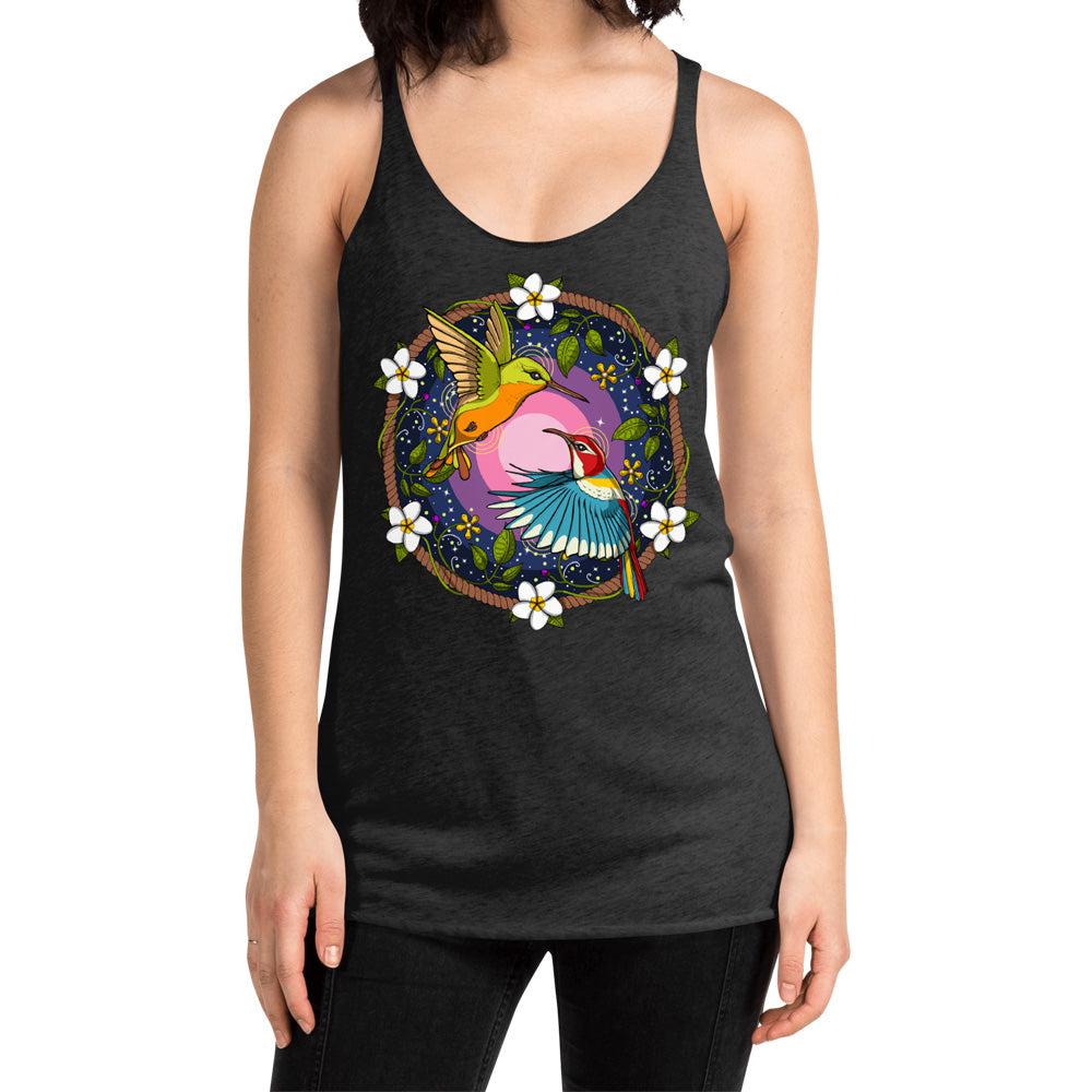 Ayahuasca Tank Top, Hummingbirds Tank, Hippie Tank, Ayahuasca Tank, Psychedelic Clothes, Hippie Clothing, Hippie Clothes, Festival Clothing - Psychonautica Store