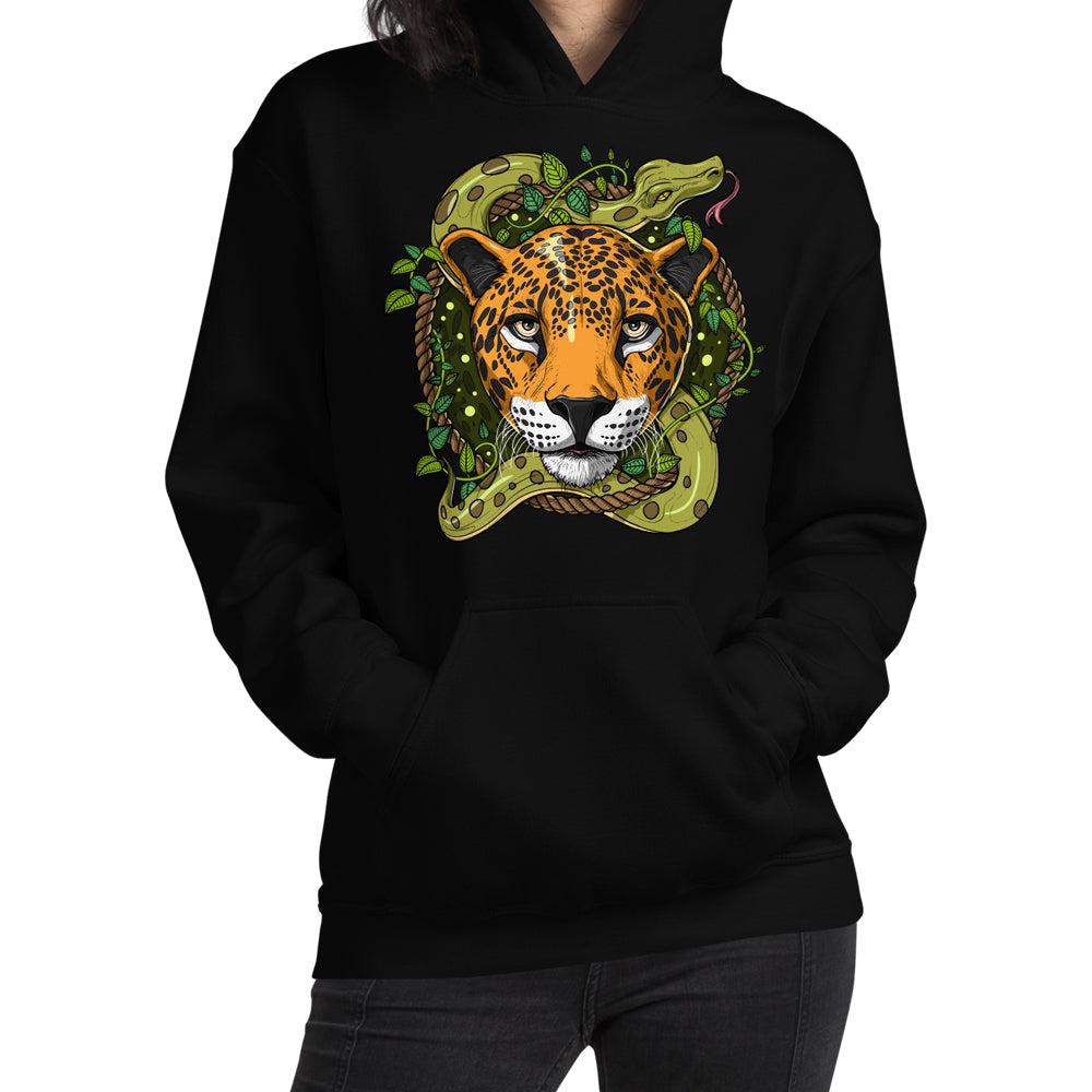 Jaguar Hoodie, Ayahuasca Hoodie, Psychedelic Hoodie, Jaguar Clothes, Jaguar Clothing, Ayahuasca Clothes - Psychonautica Store