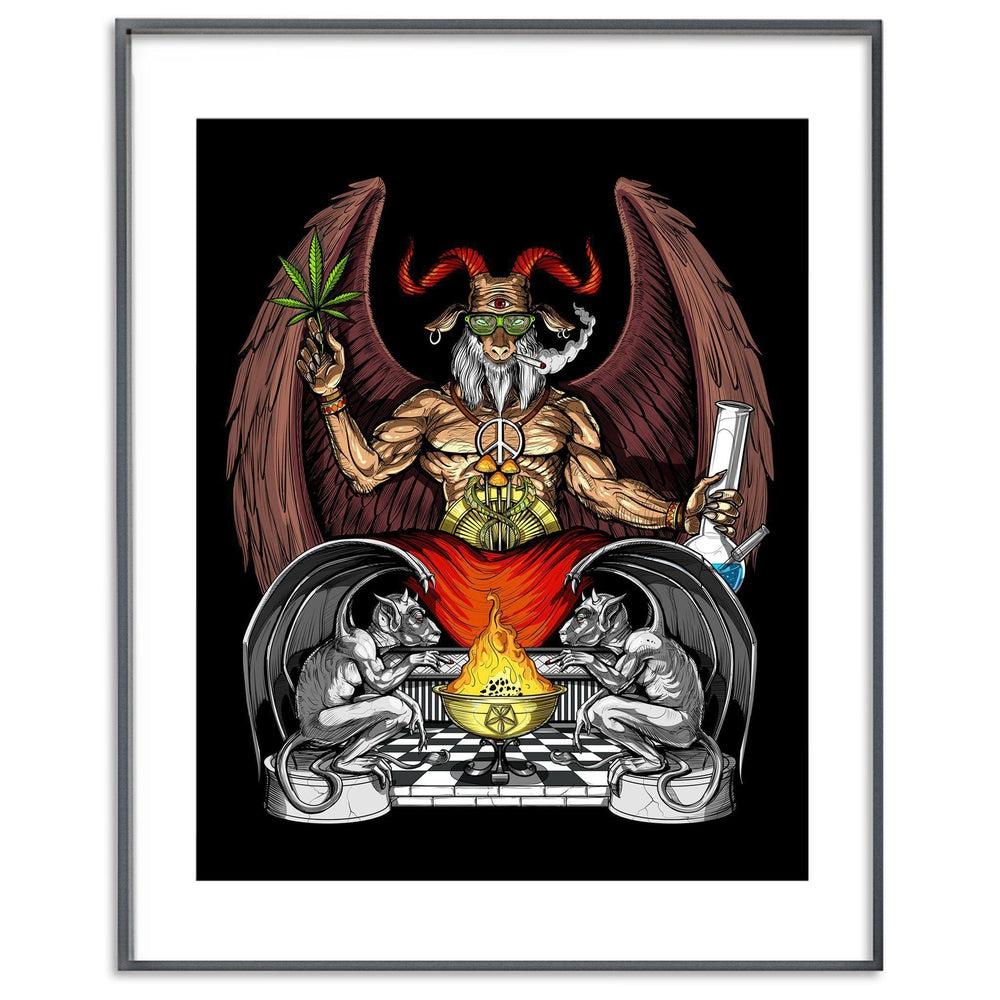 Baphomet Poster, Stoner Poster, Weed Art Print, Cannabis Art Print, Psychedelic Poster, Baphomet Art Print - Psychonautica Store