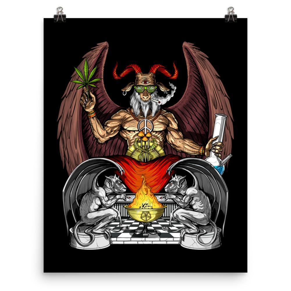 Baphomet Poster, Stoner Poster, Weed Art Print, Cannabis Art Print, Psychedelic Poster, Baphomet Art Print - Psychonautica Store